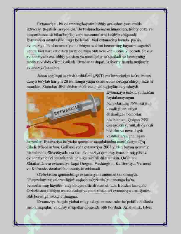 Evtanaziya muammolari 4
