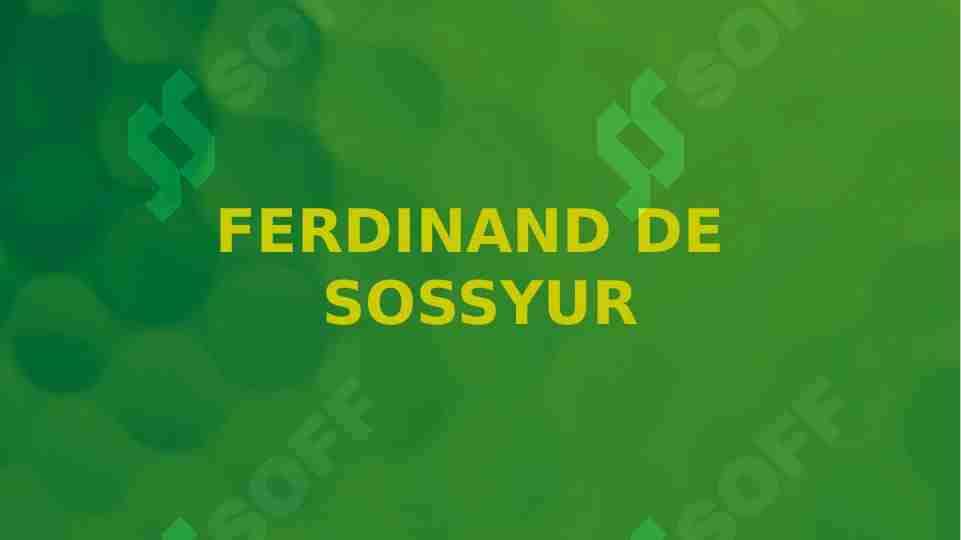 ferdinand de sossyur tilshunoslik