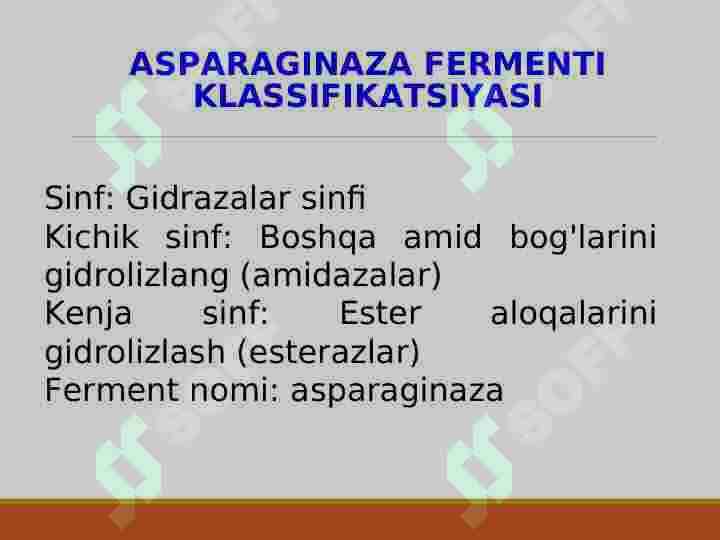 OZIQ-OVQAT SANOATIDA ASPARAGINAZA FERMENTINING QO’LLANILISHIbio 4