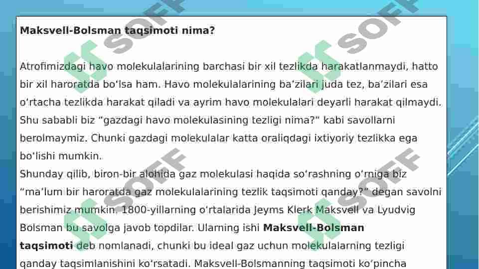 Maksvel taqsimoti 2