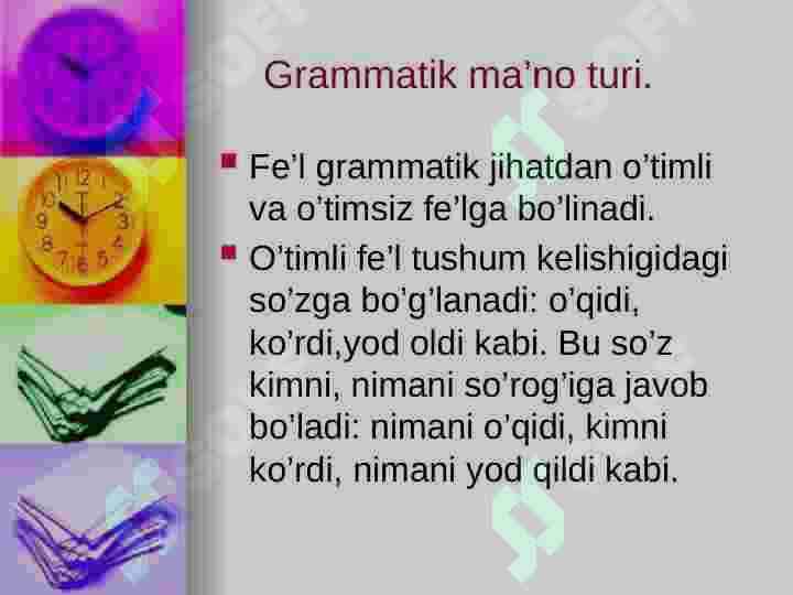 Feʼl soʻz turkumi 7