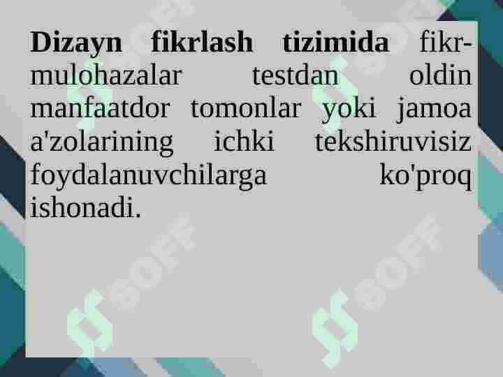Fikrlash dizayni (“Design thinking”). 6