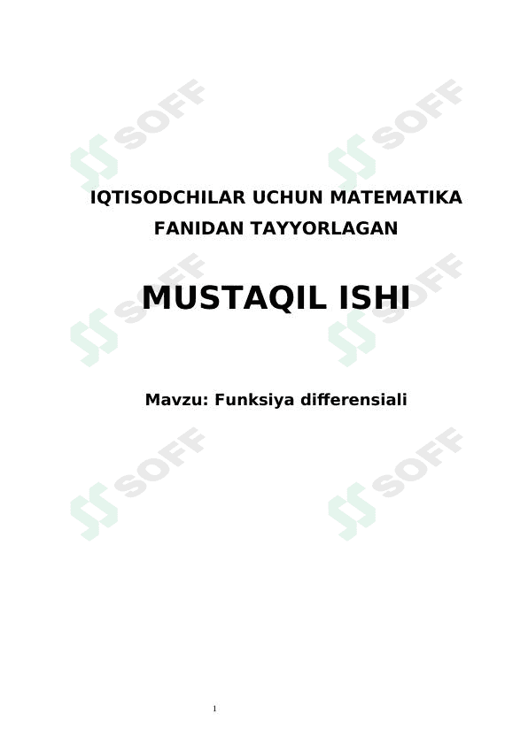 Funksiya differensiali 1