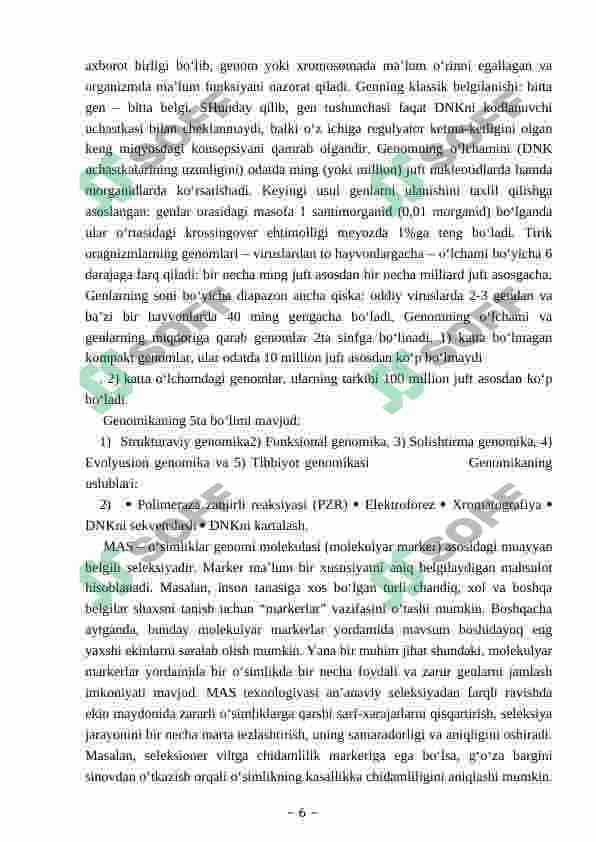 GENOMIKA VA PROTEOMIKA 6