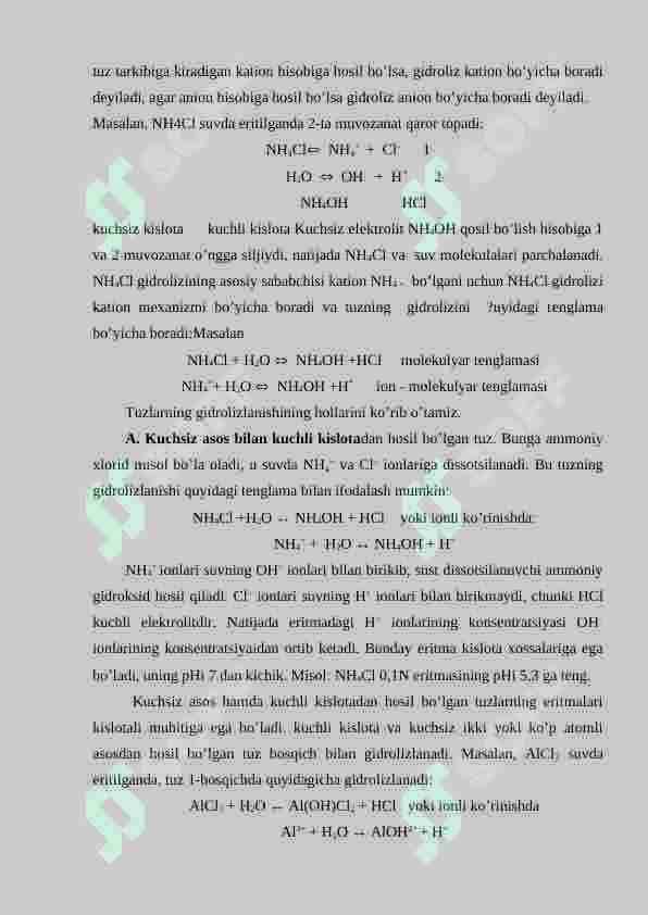 Tuzlarning Gidrolizi 3