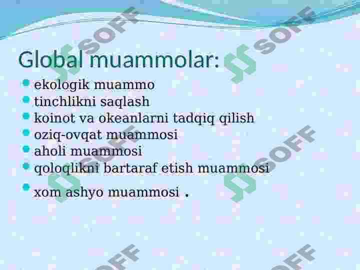 Global ekologik muammolar 5