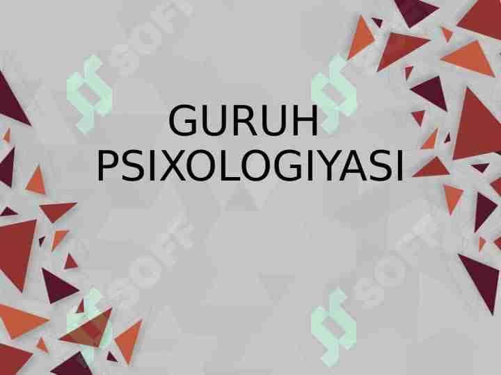 Guruh  psixologiyas