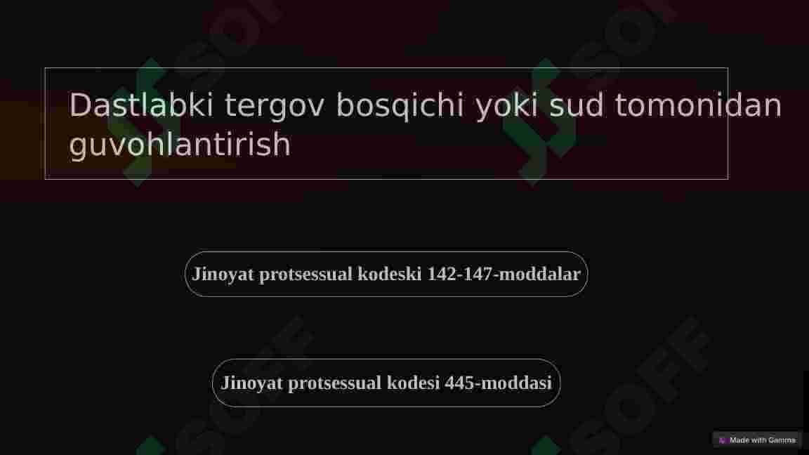 Jinoyat protsessual huquqida guvohlantirish 3