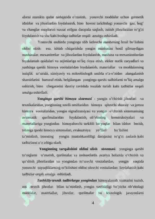 Respublika bo’yicha yong’inlar sodir bo’lishi va ularda ko’riladigan zararlar to’g’risida statistik ma’lumotlar tahlili 4