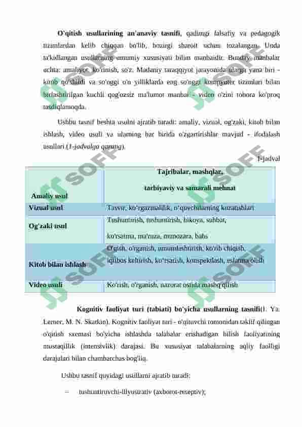 An'anaviy va noan'anaviy darslar haqida umumiy tushuncha va ularning boshlangich ta'limda qo'llanilishi 6