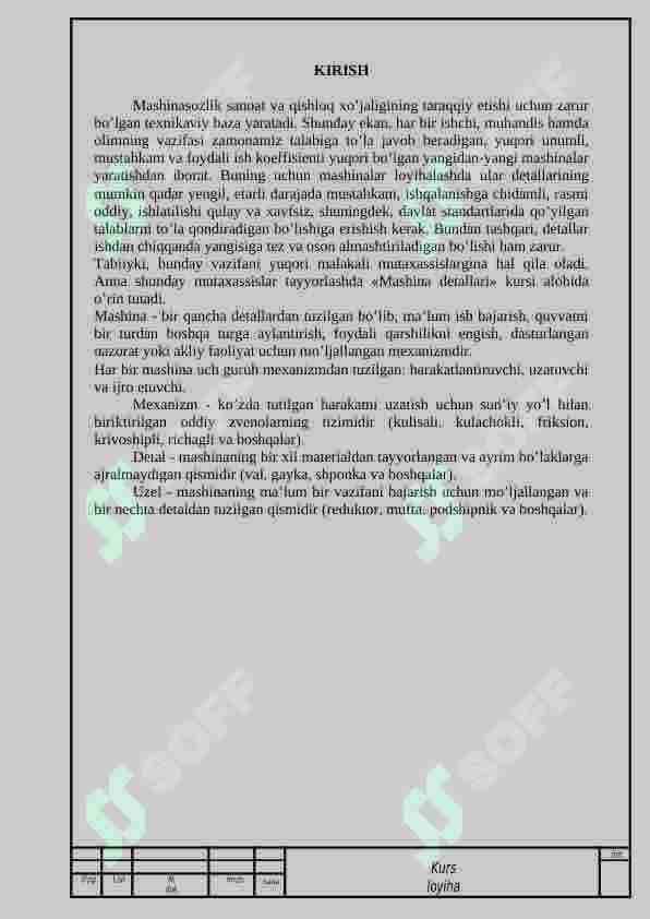 MEXANIKA. MASHINA DETALLARI. HISOBLASH-TUSHUNTIRISH XATI 3