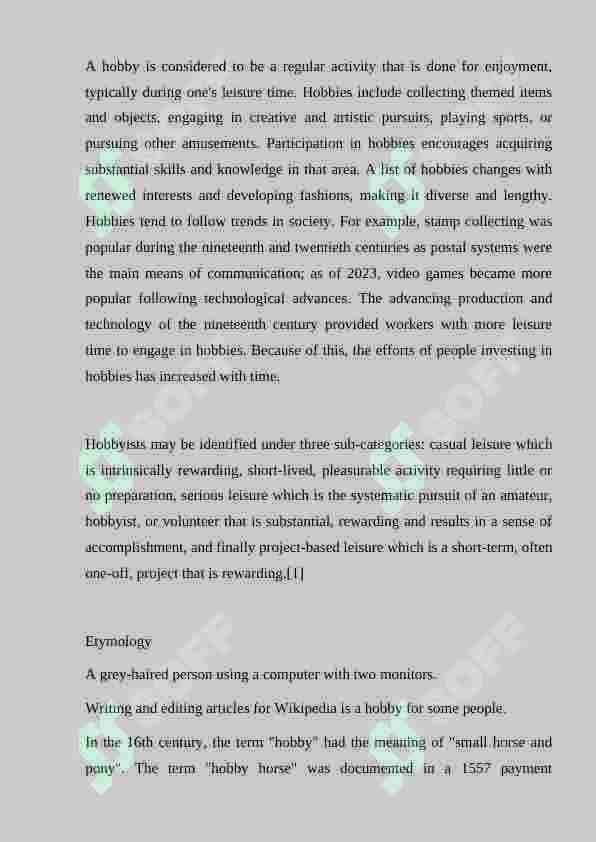 Hobbies and pastime 2