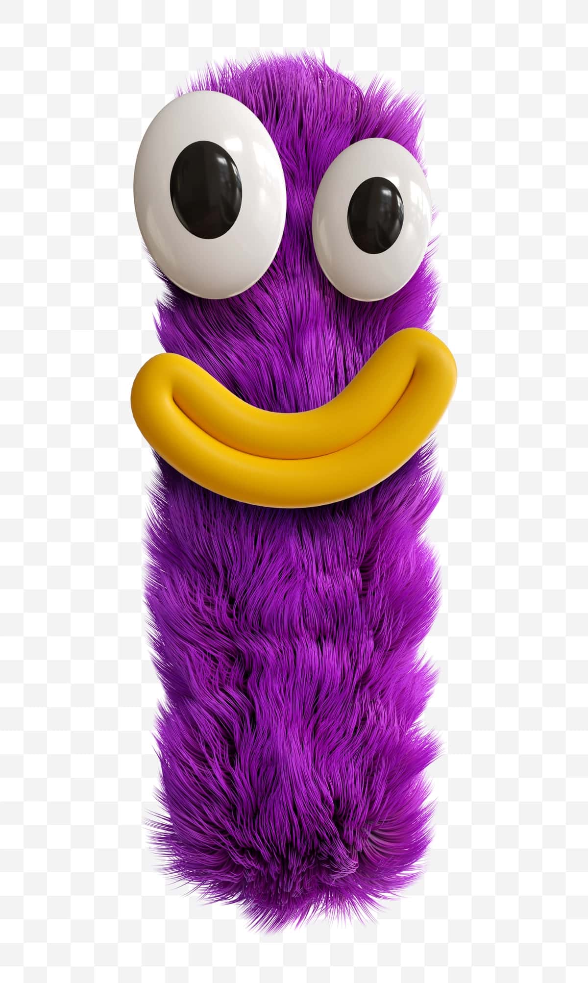 Binafsharang multfilm qahramoni yirtqich hayvon yuzi bosh harfi 3D render alifbosi | Purple cartoon character monster face capital letter 3d render alphabet 1
