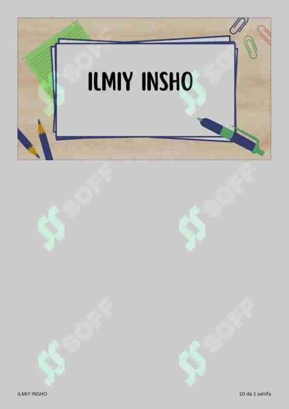 Ilmiy insho haqida