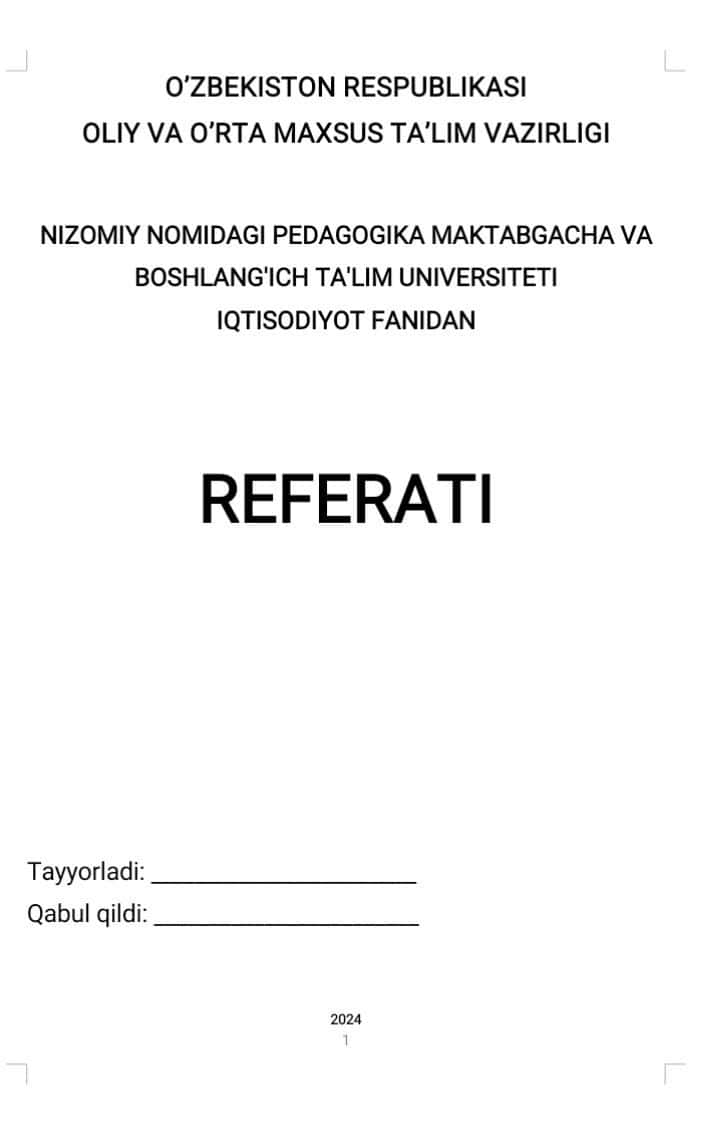 Refarat Axoli daromadini tartibga solish 1