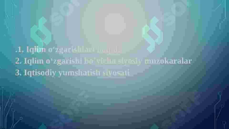 IQLIM O‘ZGARISHI. 2