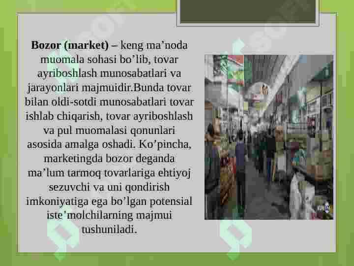 Iste’mol bozorlari va xaridor xulq-atvorini o’rganish 2