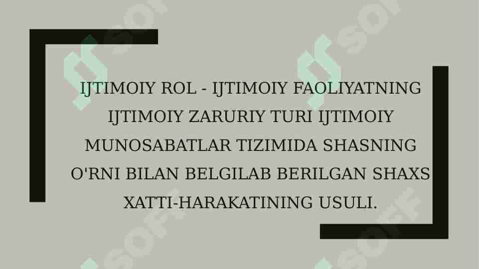 Ijtimoiy rolIjtimoiy rol 1