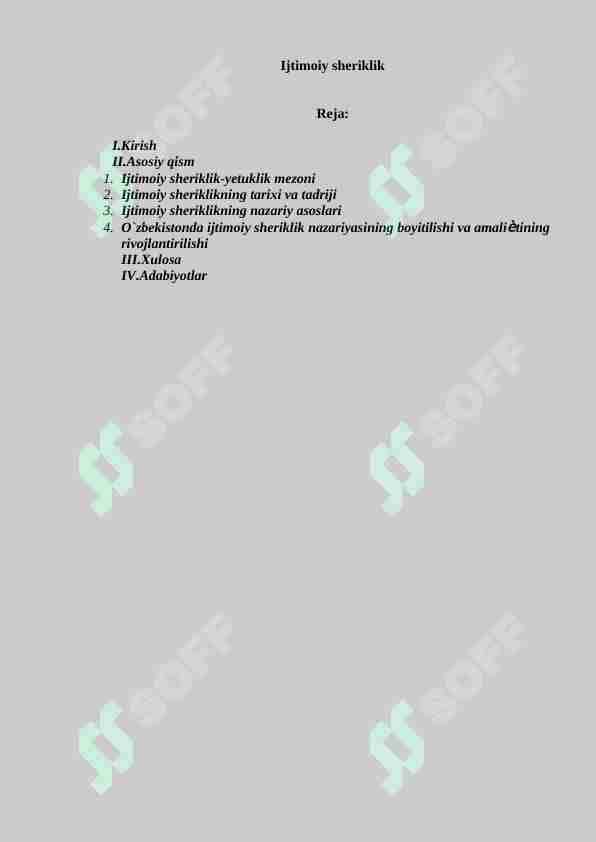 Ijtimoiy sheriklik 1
