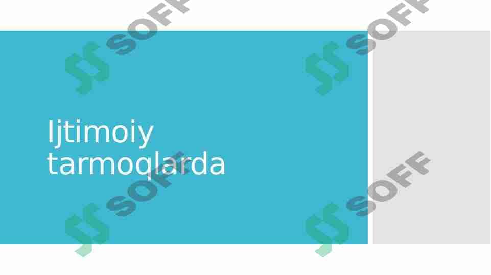 Ijtimoiy tarmoqlarda 1