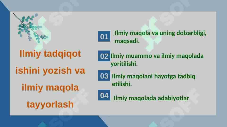 Ilmiy tadqiqot ishini  yozish va ilmiy maqola tayyorlash