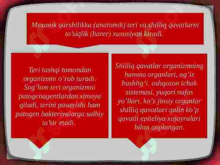 Immunitet organizmning infeksiyaga qarshi ximoya mexanizmi 4