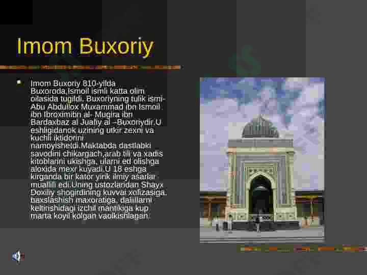 Imom Buxoriy 2