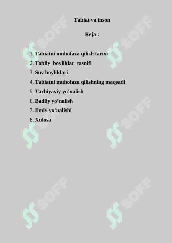 Inson va tabiat