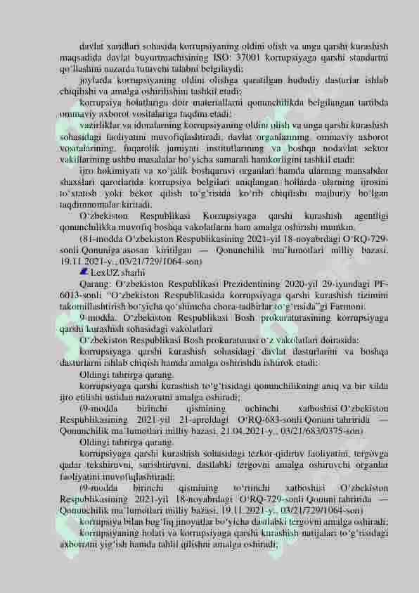 O‘ZBEKISTONNING KORRUPSIYAGA QARSHI KURASH SIYOSATI. 8
