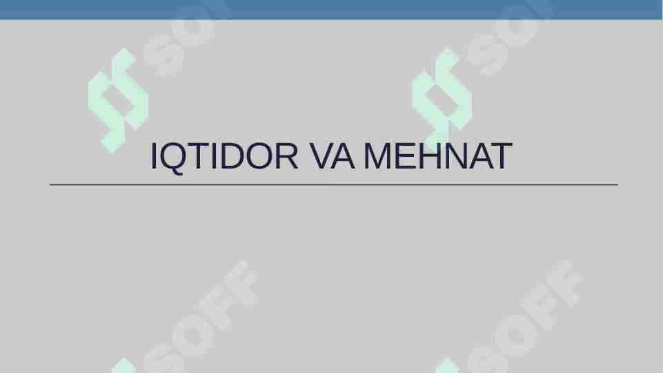 Iqtidor va mehnat 1