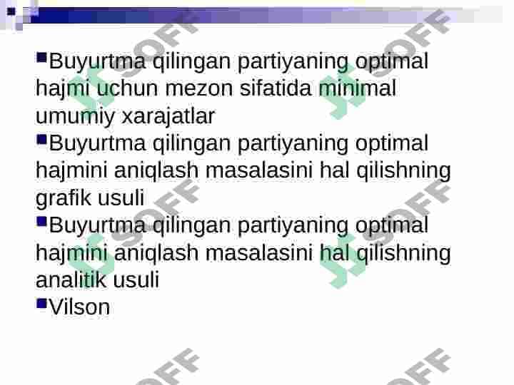 Iqtisodiy buyurtma miqdori 2