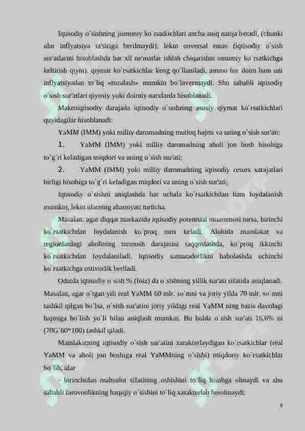 IQTISODIY O`SISH IJTIMOIY TARAQQIYOT OMILI SIFATIDA 6