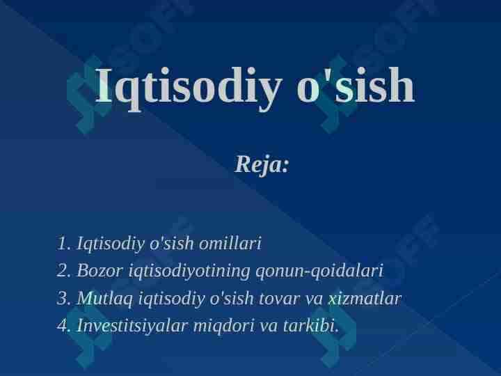 Iqtisodiy o'sish 1