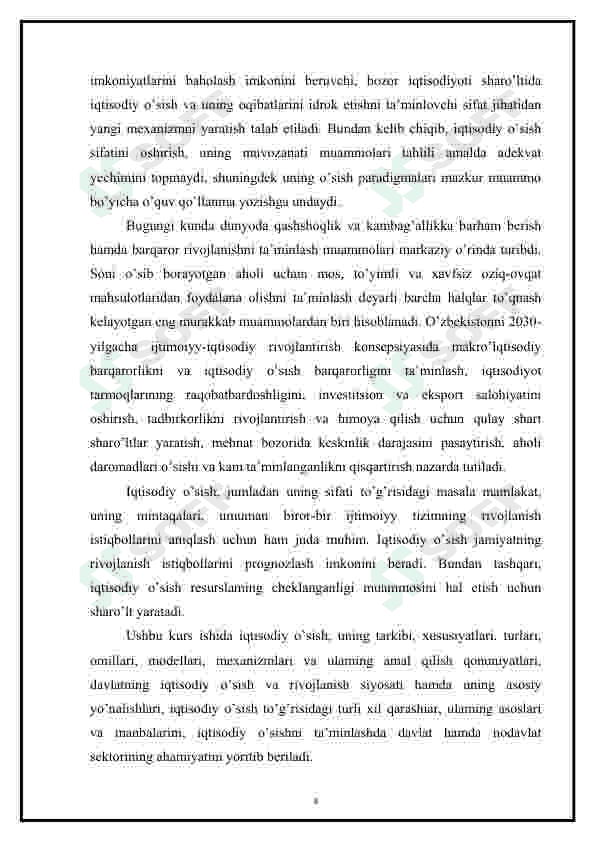Iqtisodiy o'sishning hozirgi zamon shakli va uning yangicha sifati 4