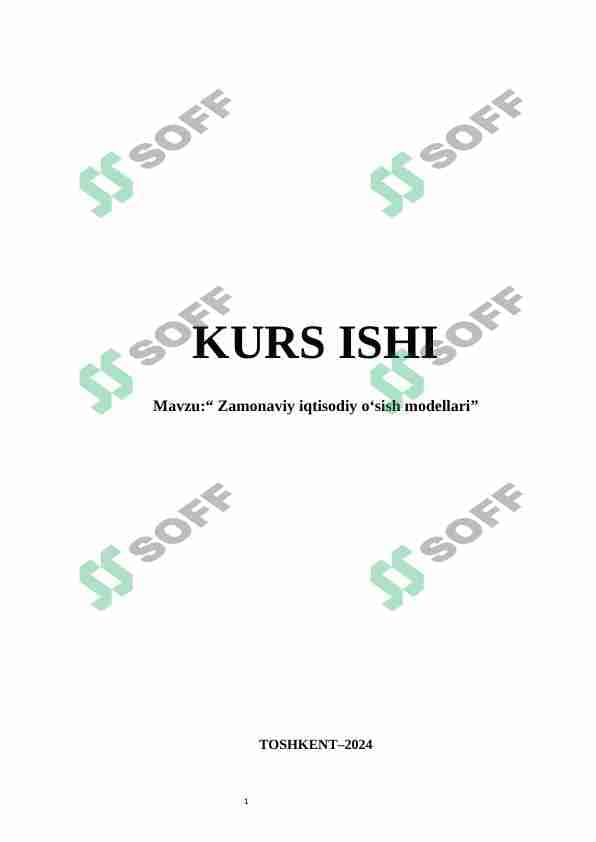 Zamonaviy iqtisodiy o‘sish modellari