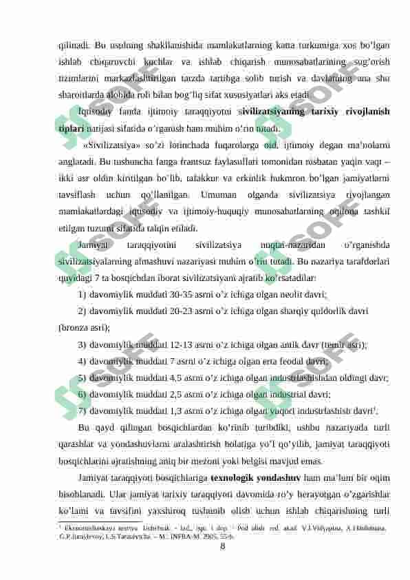 Iqtisodiy tizim modellari. 8