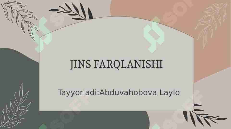 jins farqlanishi 1