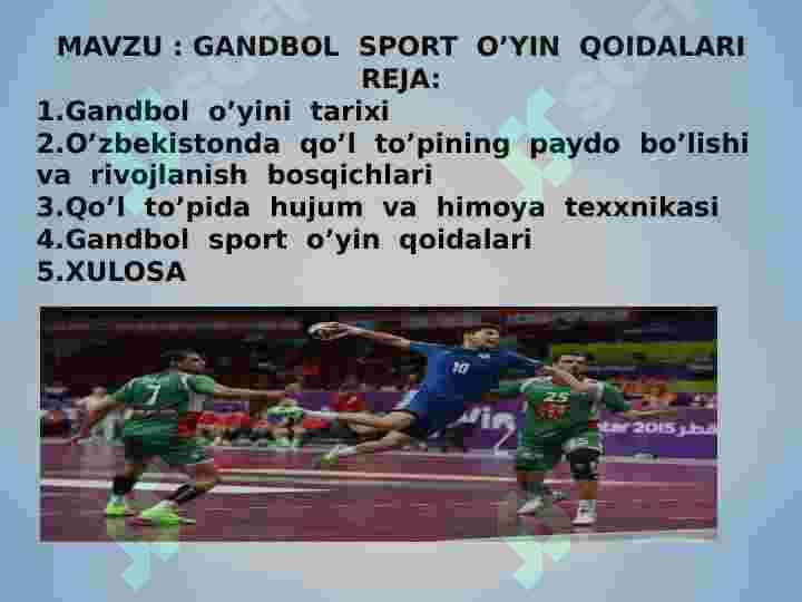 Gandbol  sport  o’yin  qoidalari 2