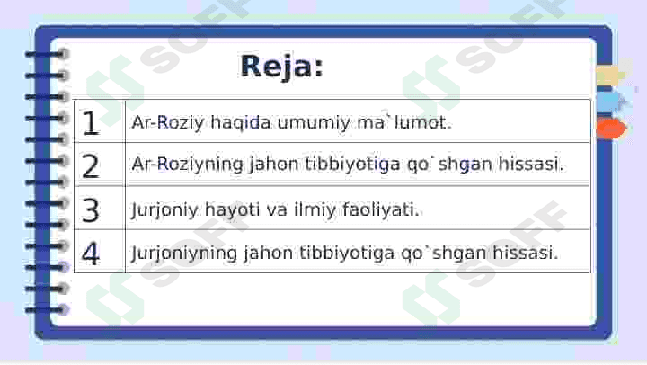 Ar-Roziy va Jurjoniy, ularning jahon tibbiyoti rivojlanishiga qo`shgan hissasi 2