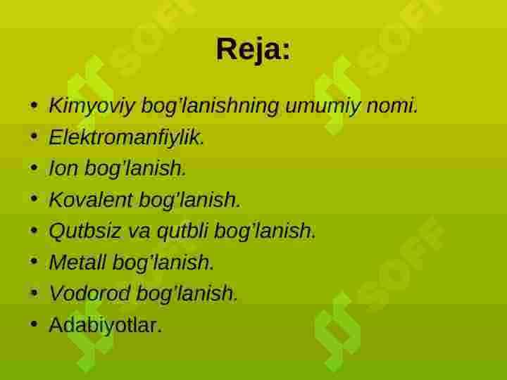 KIMYOVIY BOG’LANISH 2