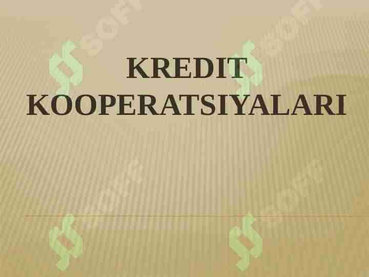 Kredit koperativi 1