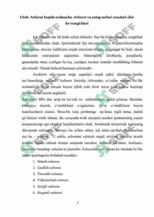 MENEJMENTNI AXBOROT BILAN TA'MINLASH 5