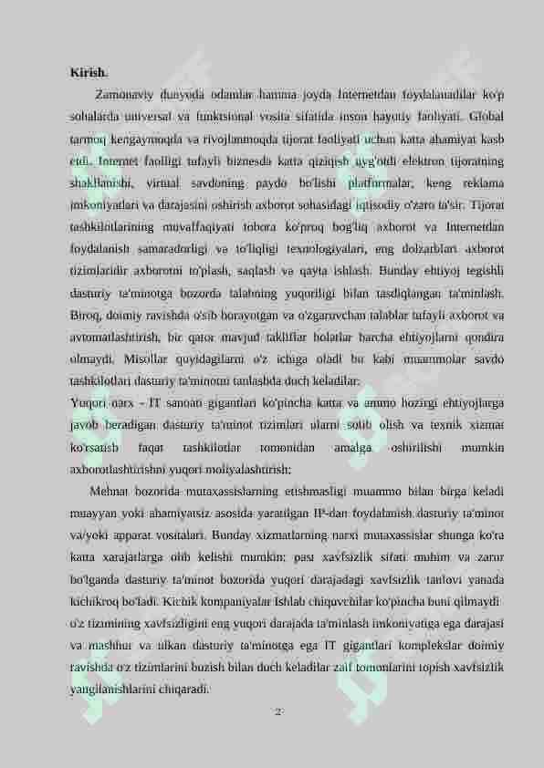 Korxona misolida axborot tizimini loyihalash 2