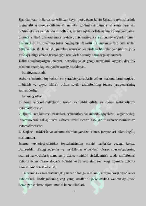 Korxona misolida axborot tizimini loyihalash 3
