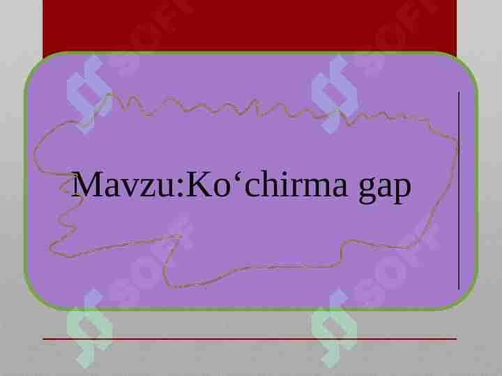 Ko'chirma gaplar 1