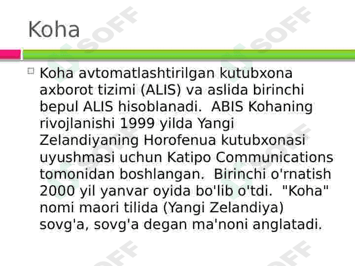 Koha dasturi 2