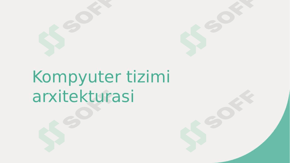 Kompyuter tizimi arxitekturasi - Tadqimot 1