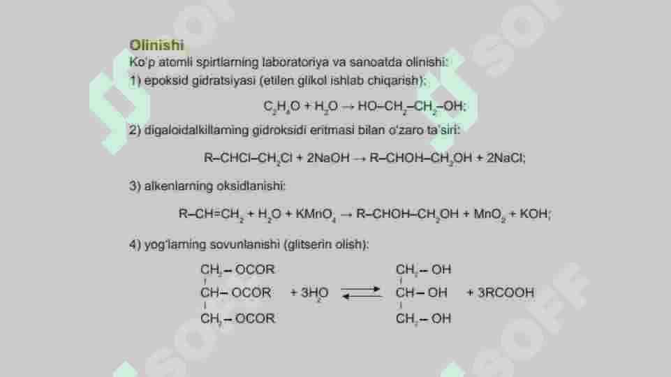 Ikki atomli va uch atomli spirtlar 8