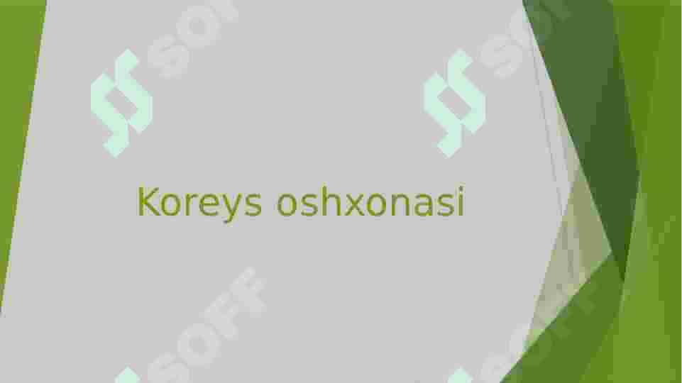 Koreys oshxonasi 2