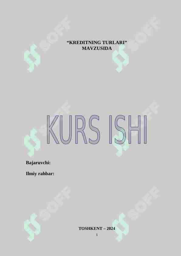 Kreditning turlari 1
